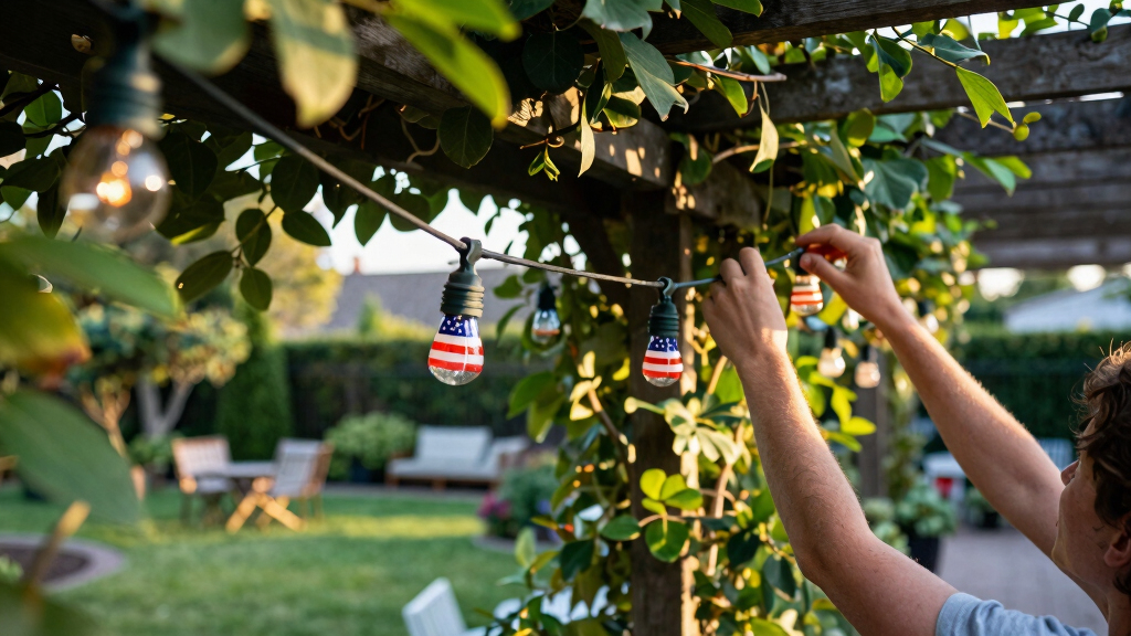 patriotic outdoor string lights