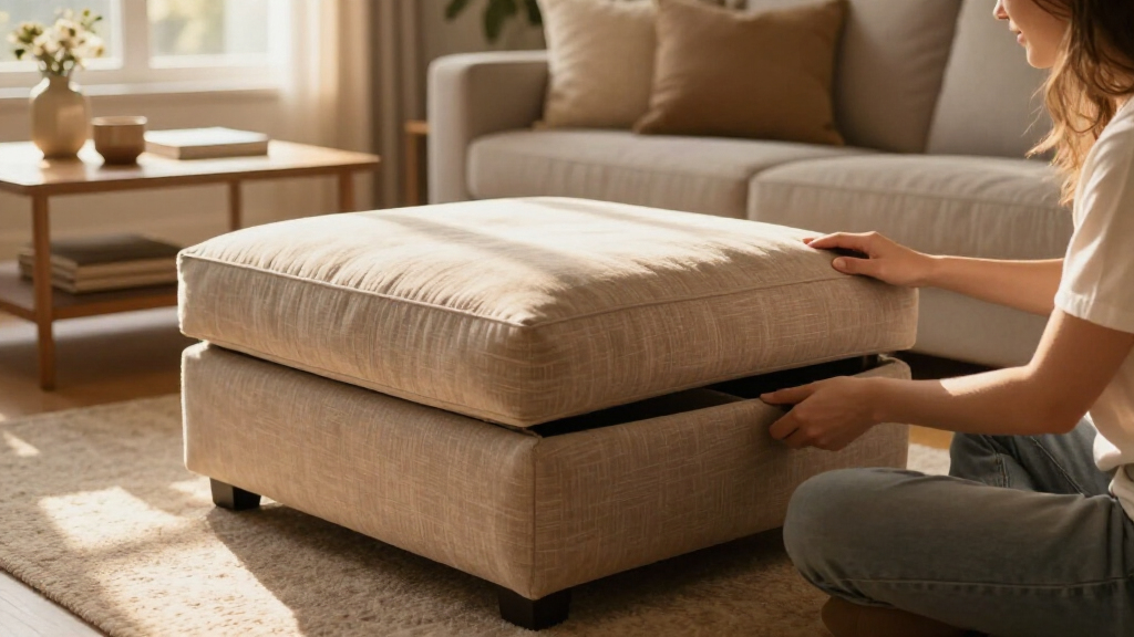 best ottoman with hidden storage large