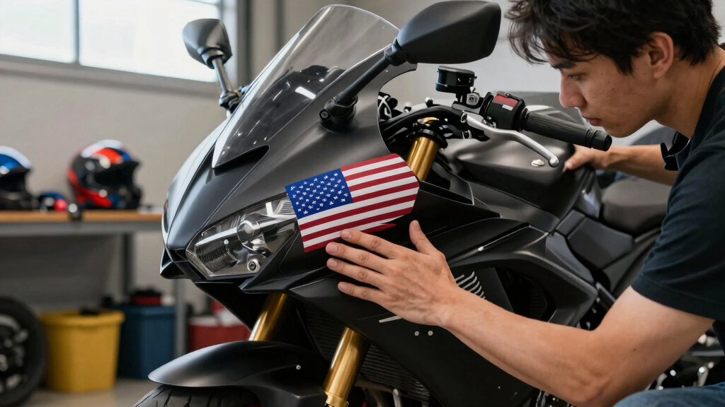 American flag motorcycle decals