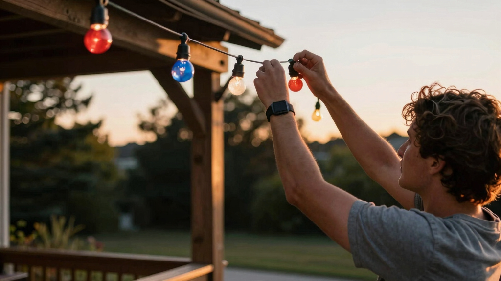 patriotic outdoor string lights