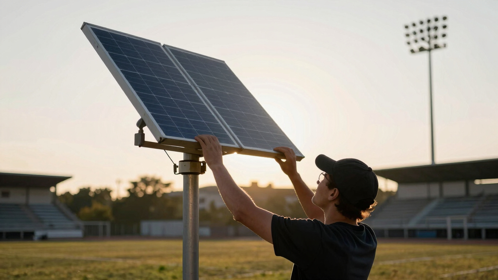 solar-powered outdoor stadium lights