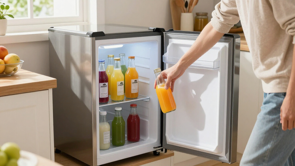 mini fridge for juice storage