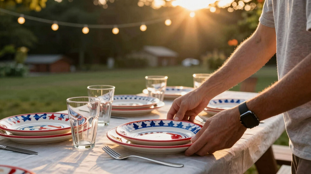 patriotic outdoor dinnerware