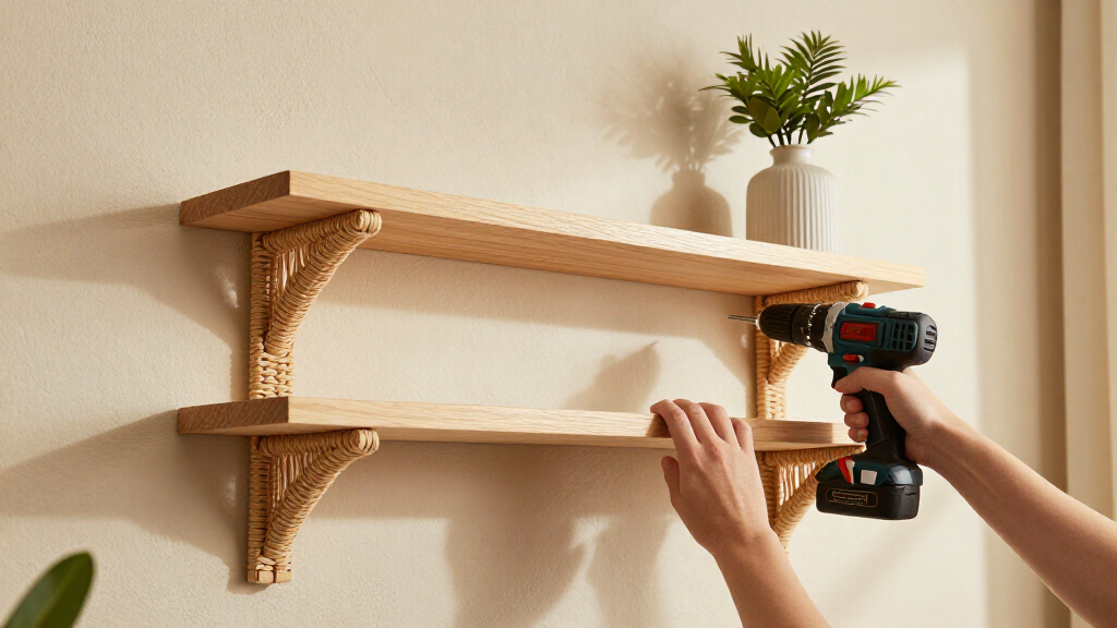 boho floating wall shelves