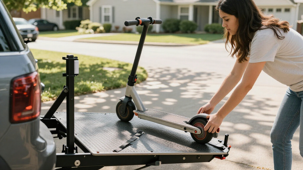 vehicle hitch carriers for mobility scooters