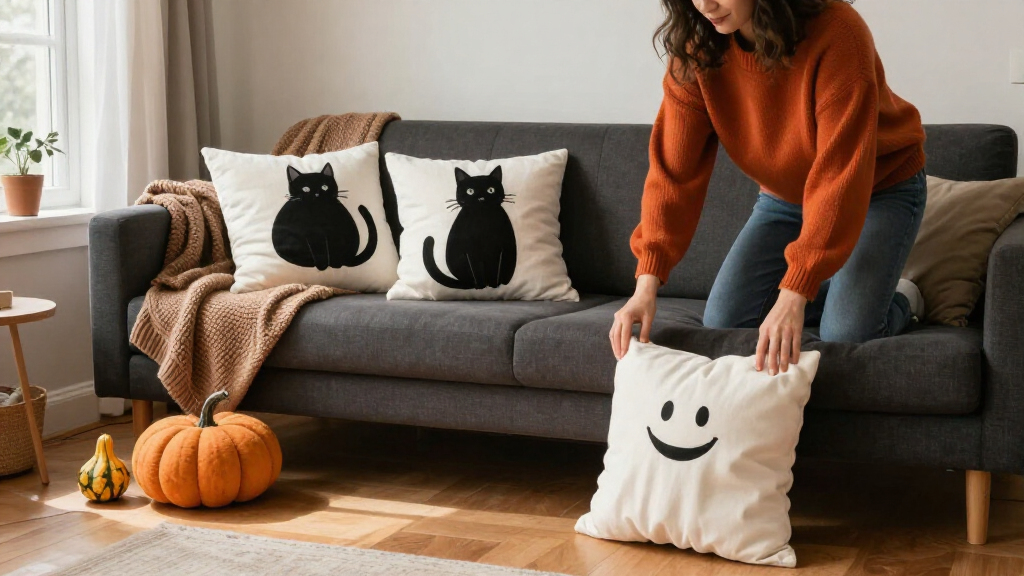 spooky Halloween throw pillows
