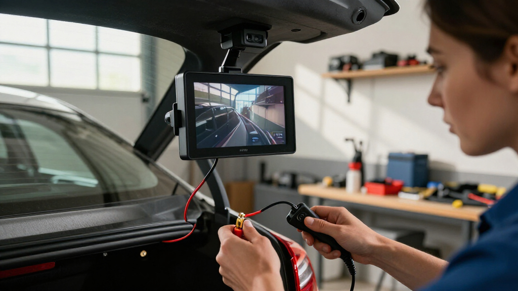 wired backup camera kit with mirror monitor