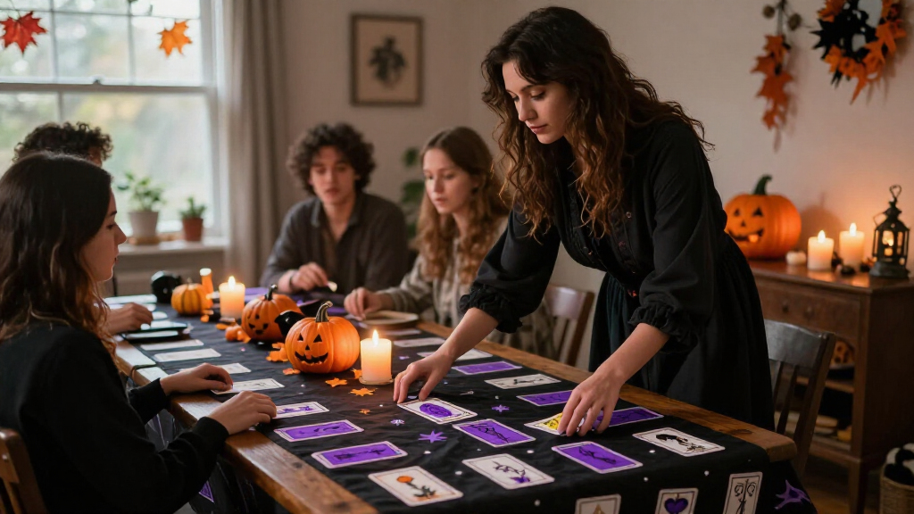 tarot card tablecloths for Halloween