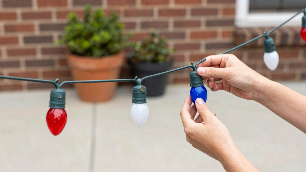 patriotic outdoor string lights