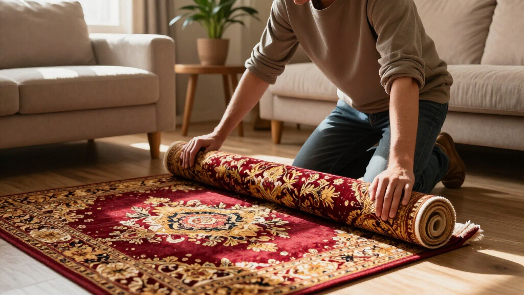 hand carved silk rug