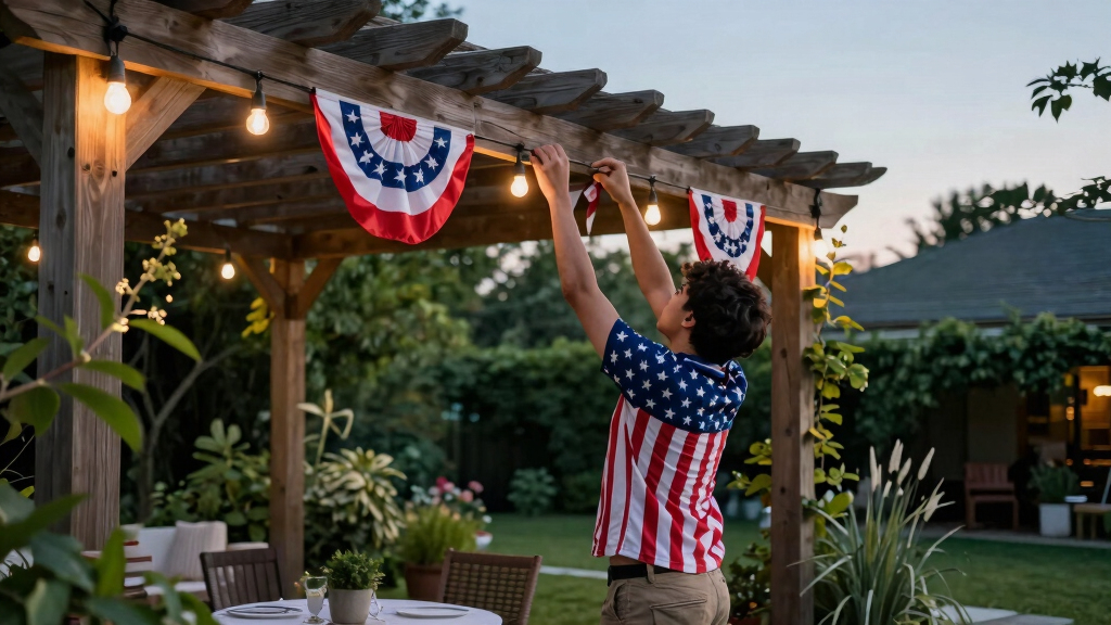 patriotic outdoor string lights