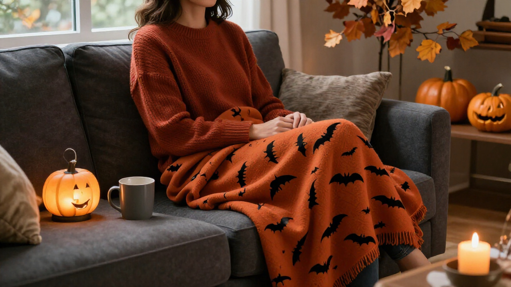 Halloween throw blankets