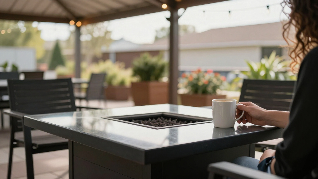 best fire pit tables for covered patios amazon