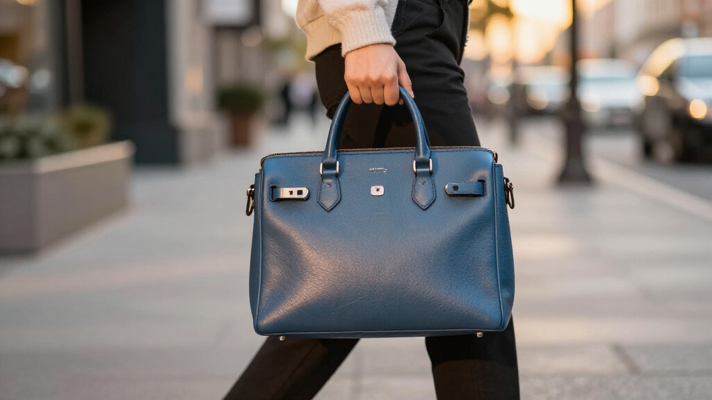 blue satchel handbags
