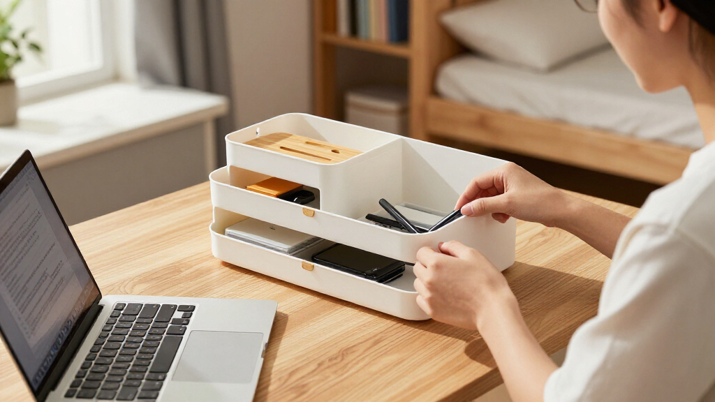 multi-functional dorm desk organizer