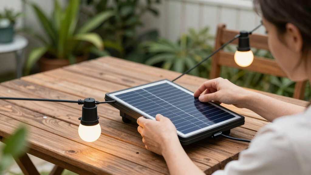 solar-powered outdoor string lights
