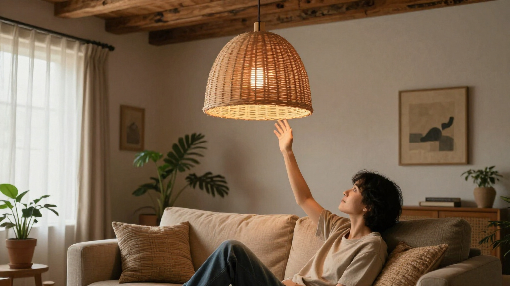 rattan pendant light fixture