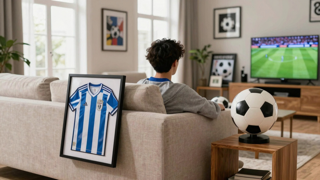 soccer-themed living room decor