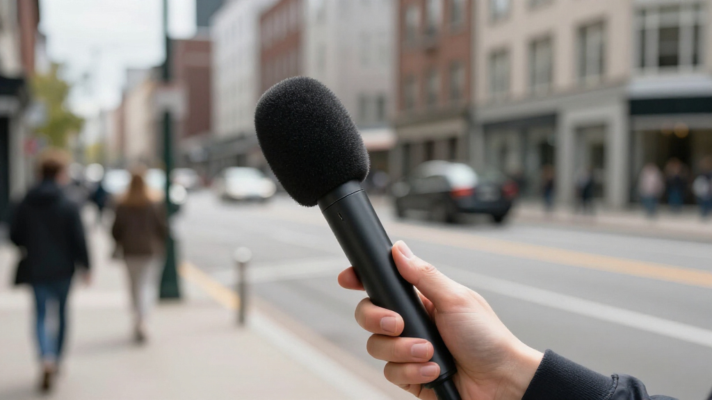 news reporting microphones