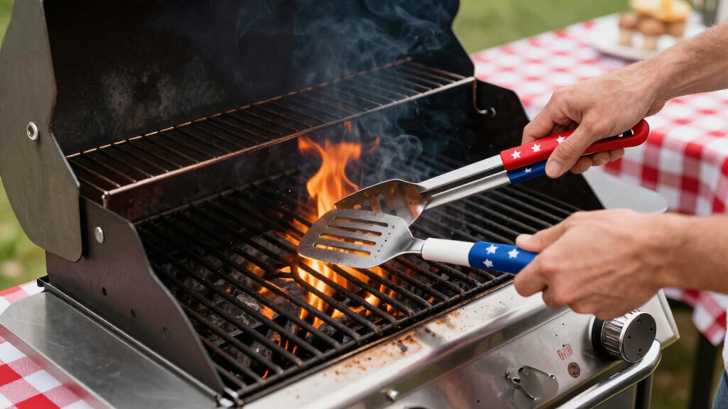 patriotic BBQ grill tools
