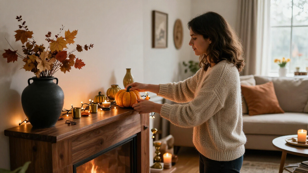 Halloween mantel decorations