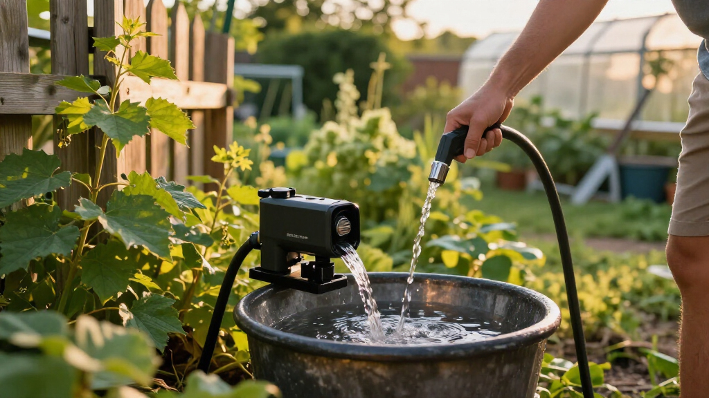 best rain barrel pump kit for gardens