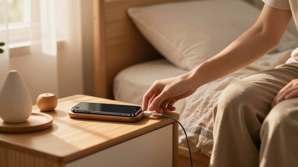 nightstand set with charging station