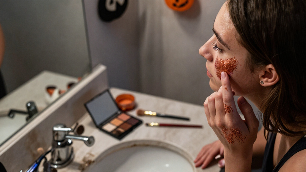halloween face glitter