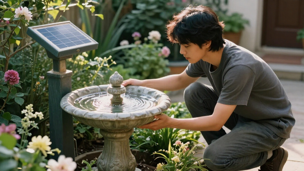 solar powered bird bath fountain