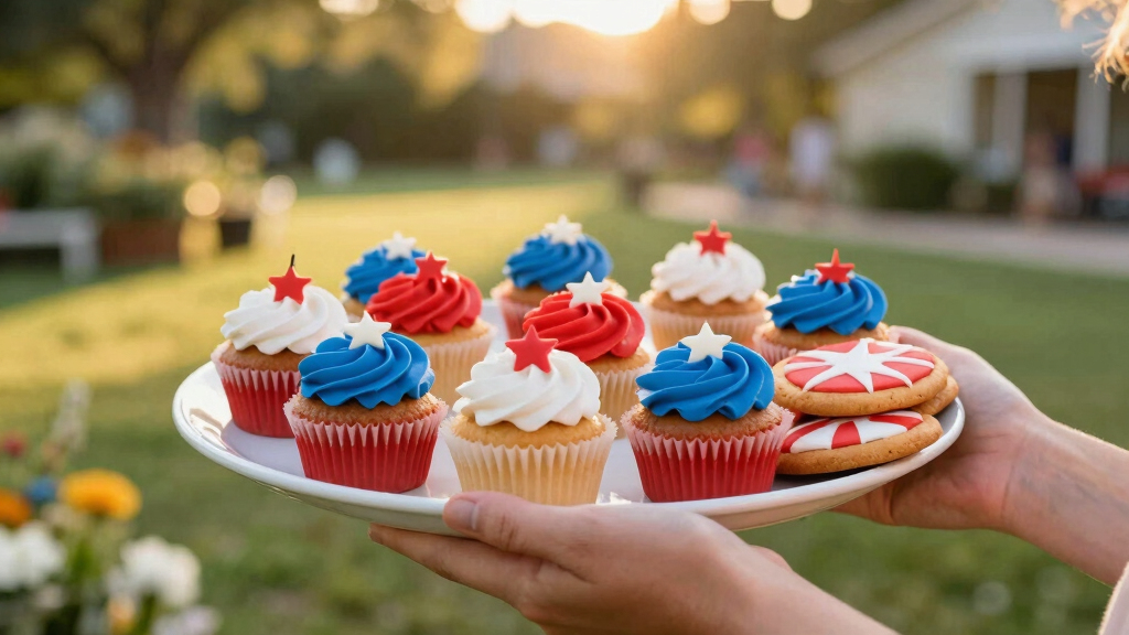 patriotic dessert serving platters