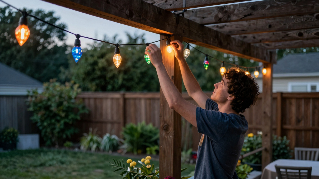 patriotic outdoor string lights
