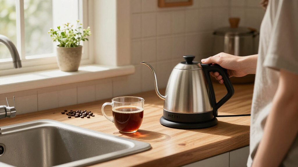 electric gooseneck kettle with precise temperature control
