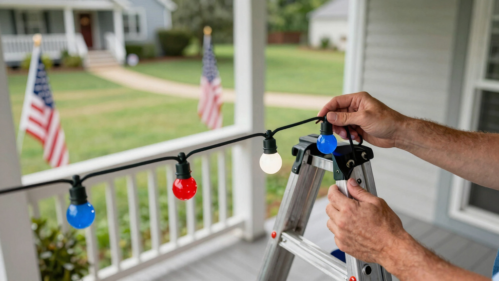 patriotic outdoor string lights