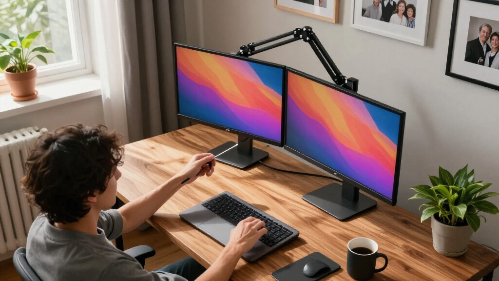 adjustable monitor arms for dual setups