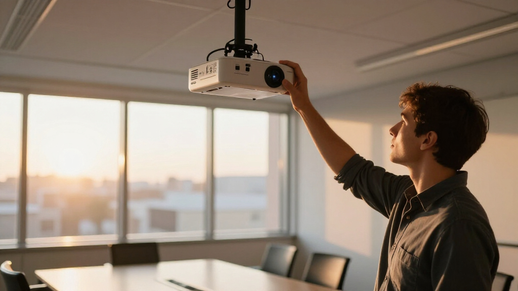 Ceiling mount projector for boardroom