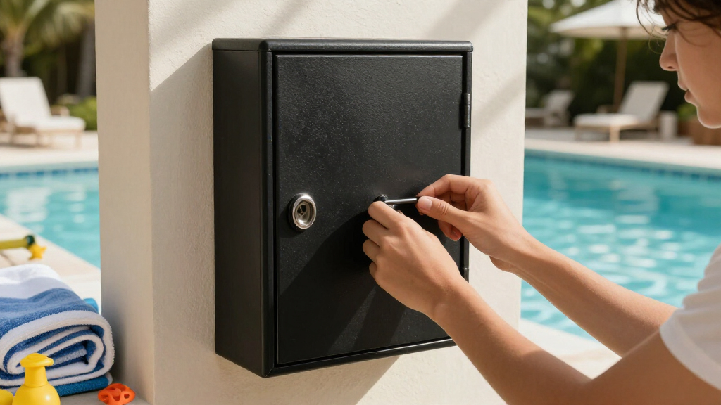 lockable restroom supply cabinet