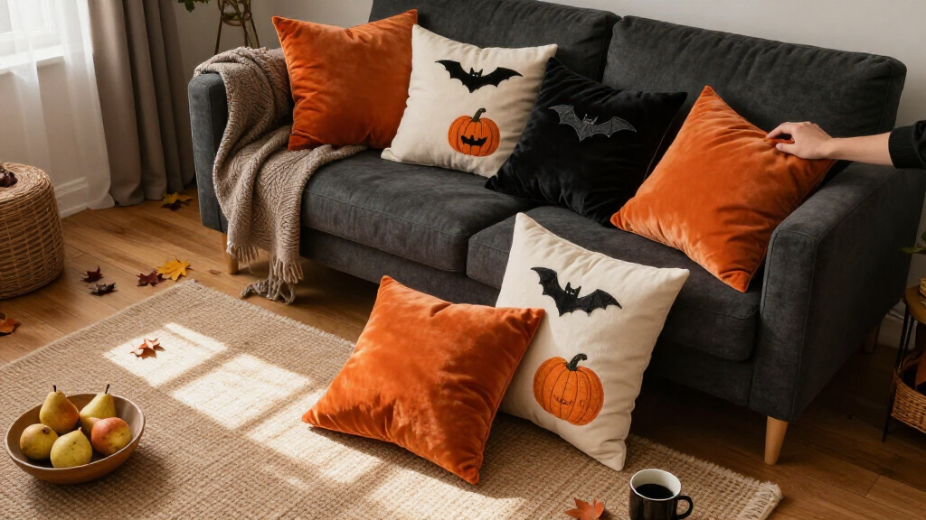 Halloween decorative throw pillows