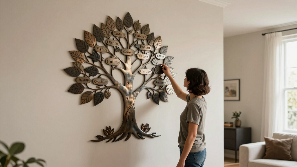 best metal family tree wall art personalized