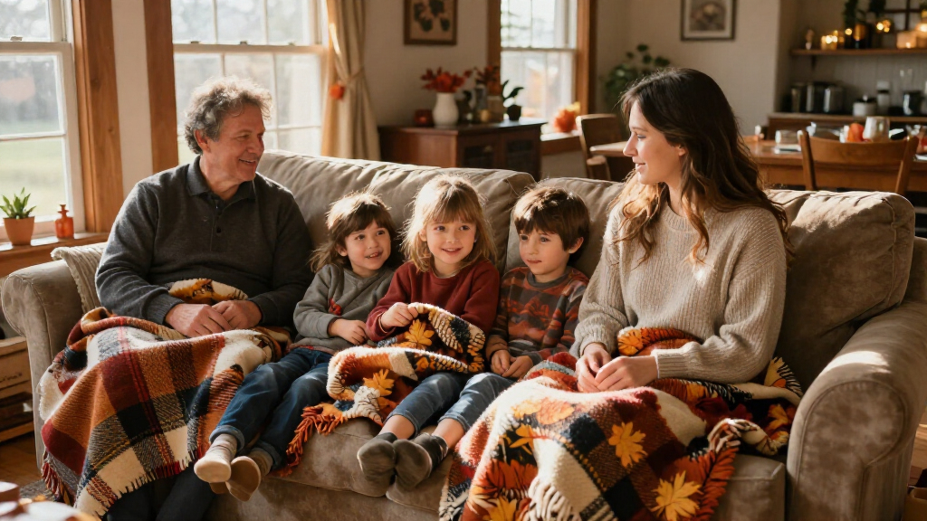 cozy fall family blankets