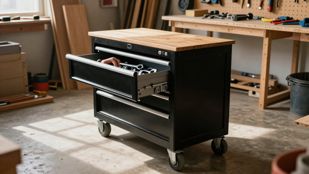 rolling tool cabinet for workshop for a garage workshop