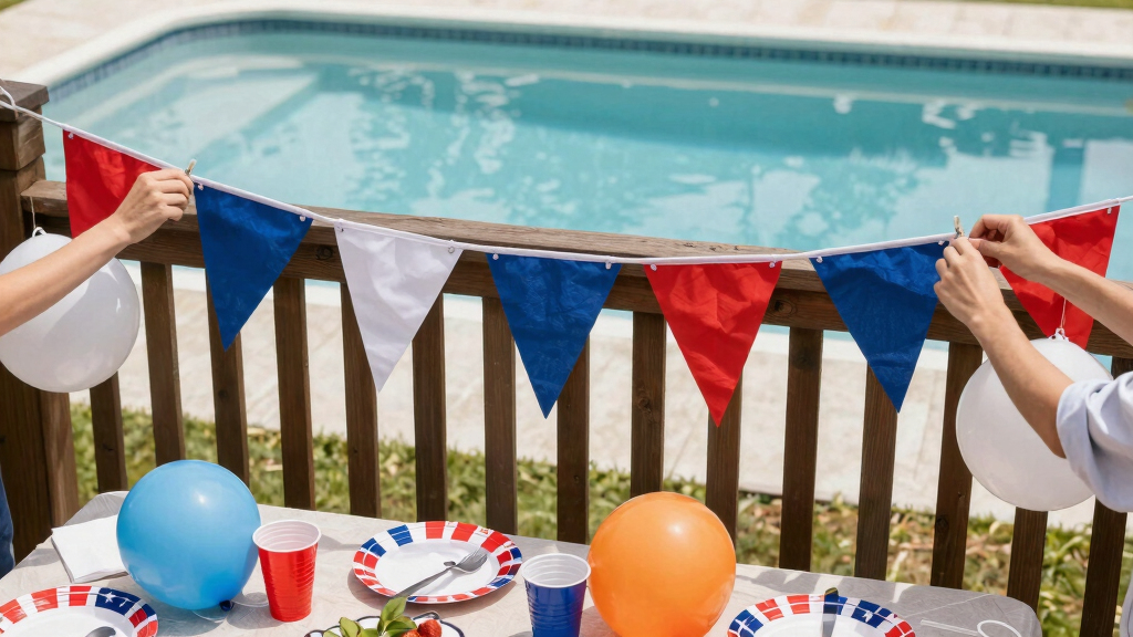 patriotic pool party decor