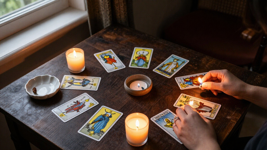 tarot card candles for readings