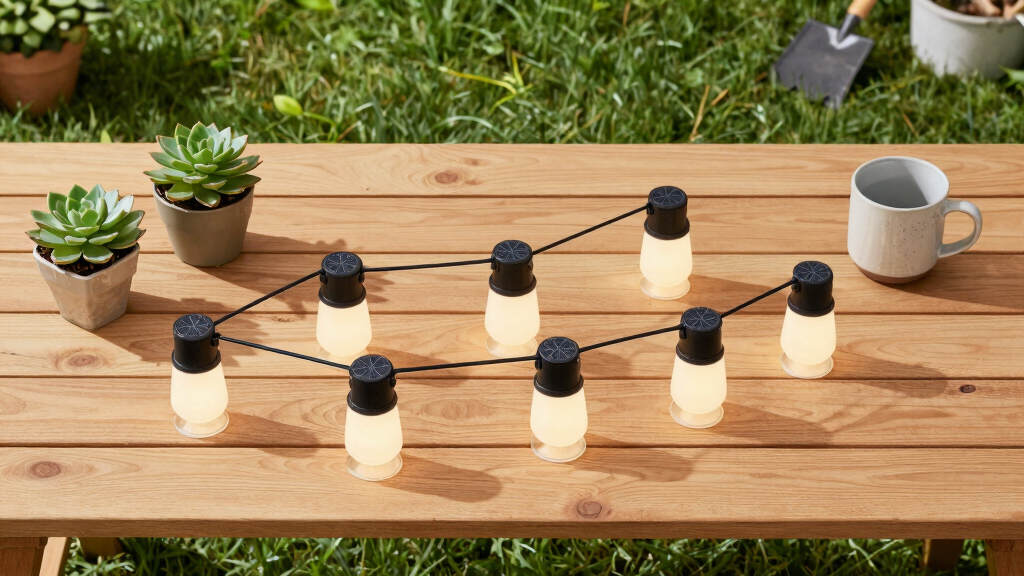 solar-powered outdoor string lights