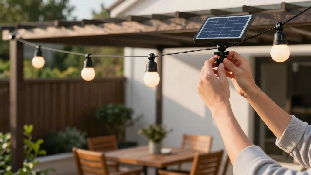 solar-powered outdoor string lights