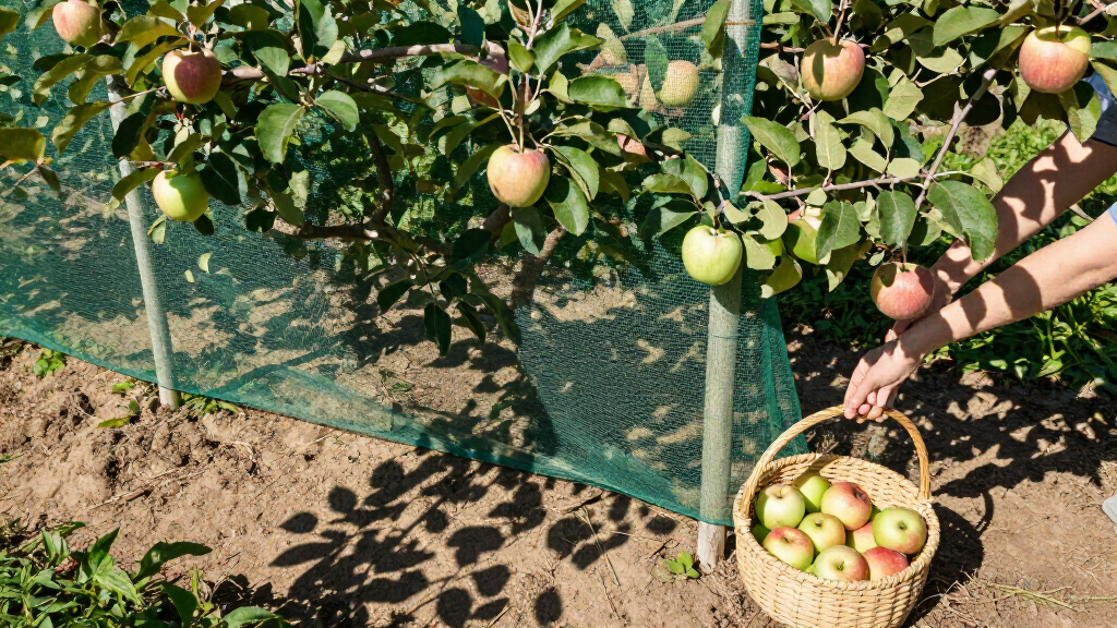 bird netting support poles system for orchards