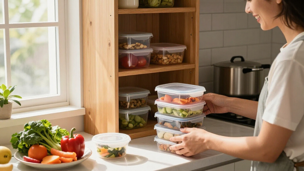 meal prep container set with snap lids