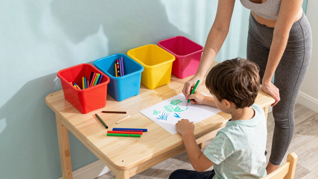 best kids art table with storage