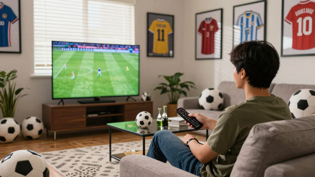 soccer-themed living room decor