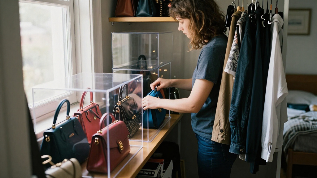 acrylic display cases for handbags for small closets