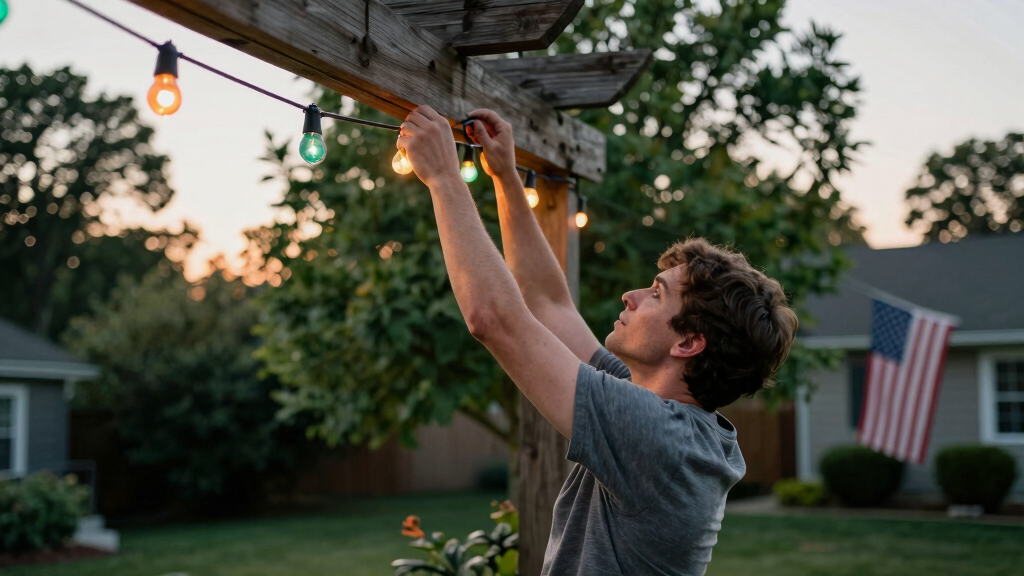 patriotic outdoor string lights